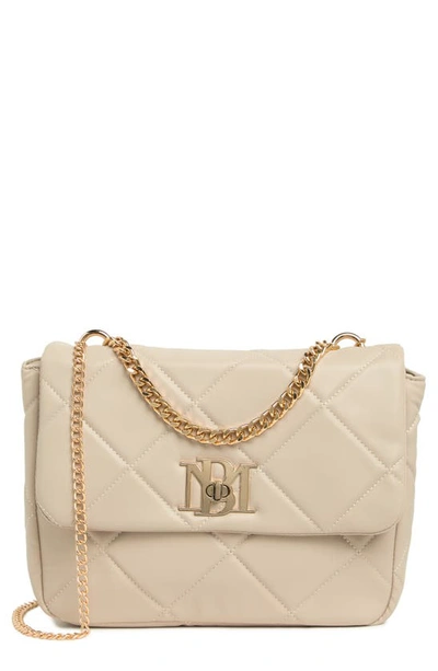 Badgley Mischka Large Quilted Crossbody Bag In Off White