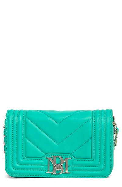 Badgley Mischka Small Chevron Quilted Crossbody Bag In Green