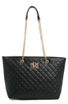 Badgley Mischka Large Quilted Tote Bag In Black