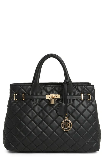 Badgley Mischka Large Diamond Quilted Tote Bag In Black