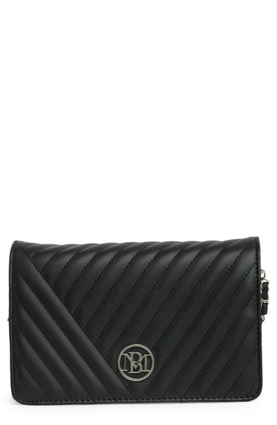 Badgley Mischka Large Quilted Crossbody Bag In Black