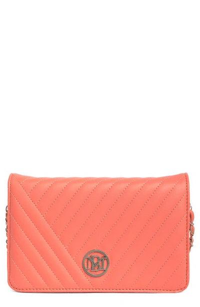 Badgley Mischka Large Quilted Crossbody Bag In Coral