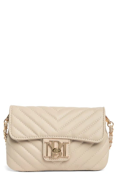 Badgley Mischka Quilted Phone Crossbody Bag In Off White