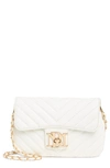 Badgley Mischka Quilted Phone Crossbody Bag In White