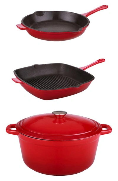 Berghoff Neo 4-piece Cast Iron Set In Red