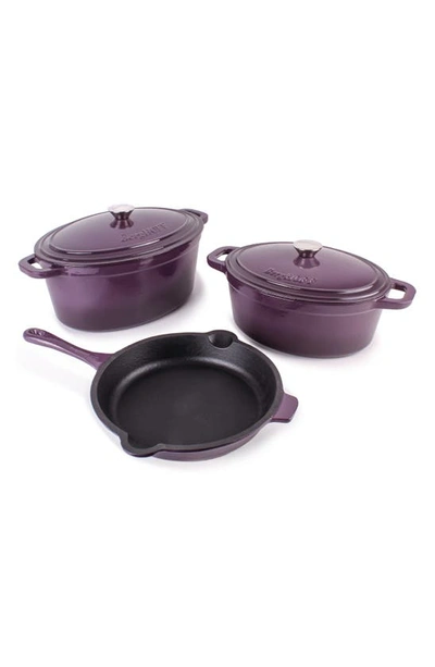 Berghoff Neo 5-piece Cast Iron Set In Purple
