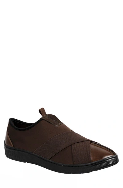 Sandro Moscoloni Criscross Center Seam Slip-on Shoe In Brown