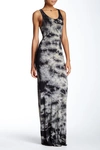 Go Couture Tie-dye Maxi Dress In Black Grey