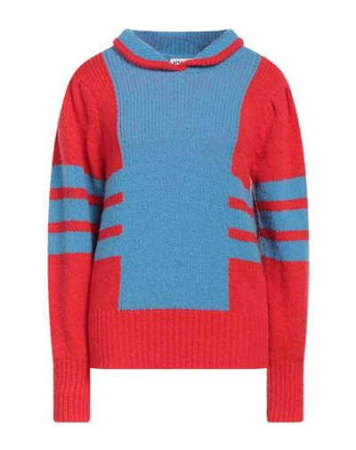 Attic And Barn Woman Sweater Pastel Blue Size M Wool, Polyamide In Red
