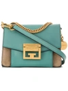 Givenchy Small Gv3 Leather & Suede Crossbody Bag - Blue/green