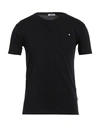 Stilosophy Man T-shirt Black Size M Cotton In Navy Blue