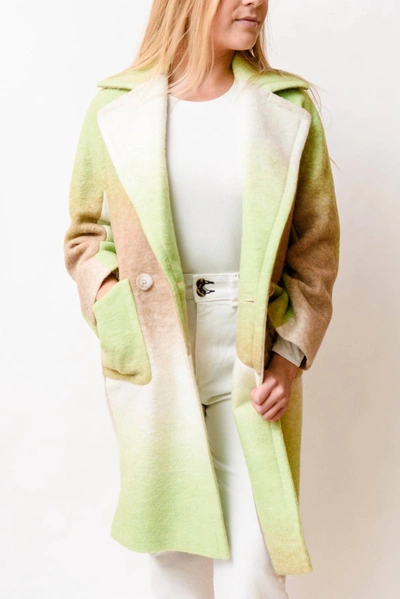 Helene Berman Lacey Coat In Green Ombre In Multi