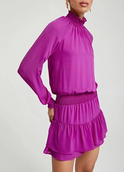 Krisa Turtleneck Ruffle Skirt Dress In Orchid In Pink