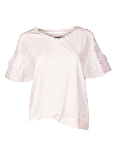 Brand Unique Ruffled Sleeves Top In Natural