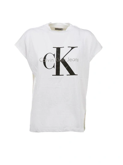 Calvin Klein Jeans Est.1978 Logo Print T-shirt In Bianco Nero
