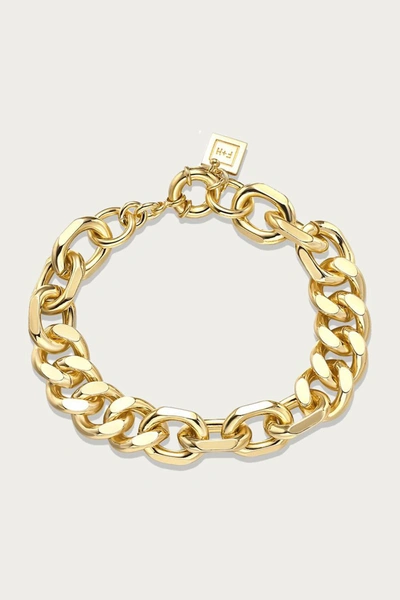 F+h Studios Mixed Up Statement Bracelet In Gold