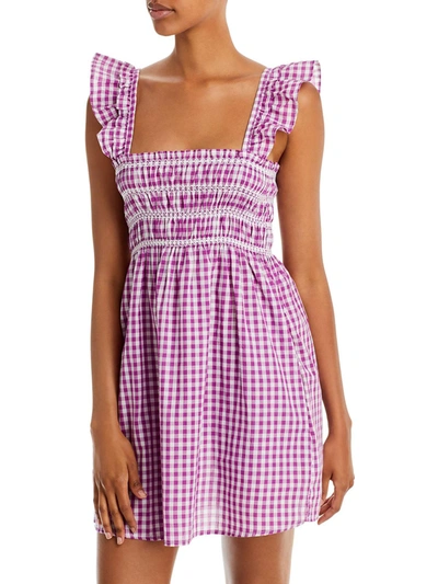 French Connection Adalhia Womens Gingham Casual Sundress In Multi