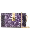 Dolce & Gabbana Dolce Box Clutch In Plexiglass And Lace In Purple