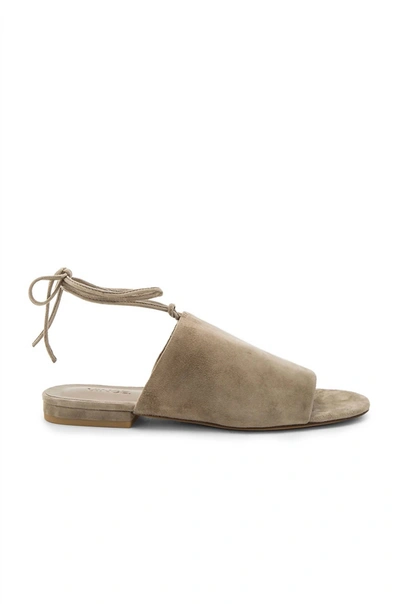 Vince Damon Flat Lace Up Sandal In Woodsmoke Kid Suede In Multi