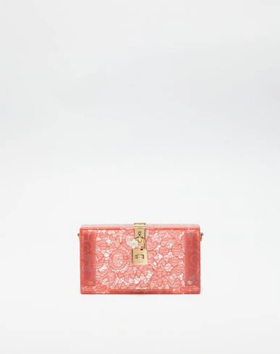 Dolce & Gabbana Dolce Box Clutch In Plexiglass And Lace In Garnet