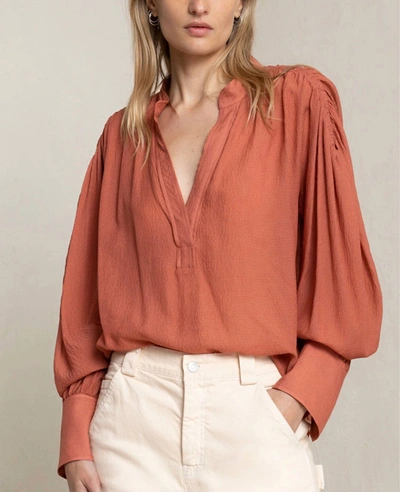 A.l.c Blake Chiffon Top In Russet In Brown