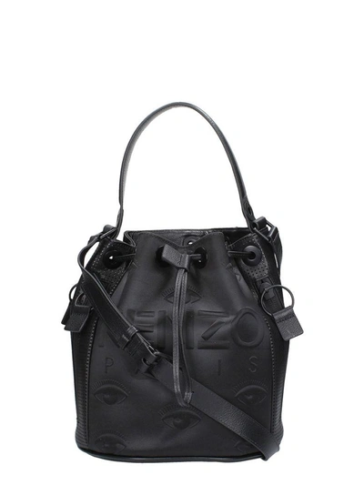 Kenzo Black Leather Bucket Kombo Bag