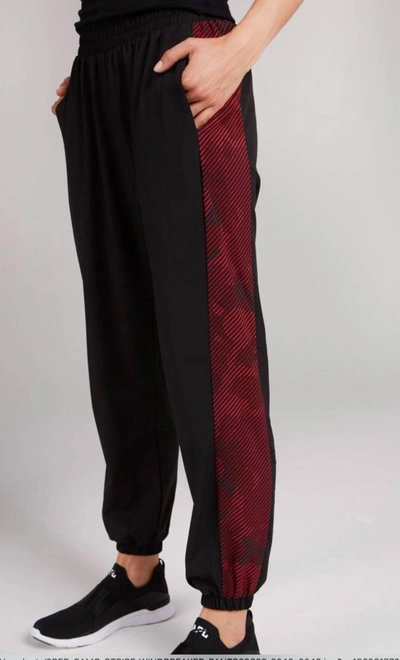 Terez Red Camo Stripe Windbreaker Jogger In Red Camo Stripe Seamless In Multi