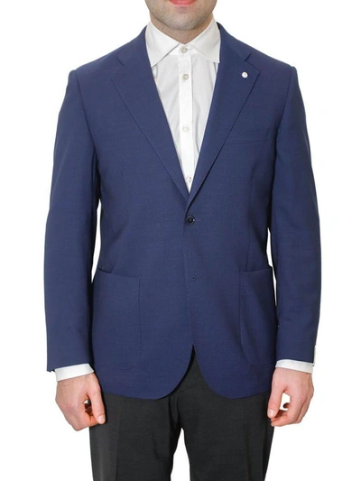 Luigi Bianchi Mantova Lubiam - Single-breasted Jacket With Two Buttons In Blue