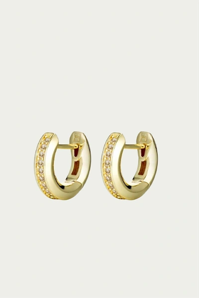 F+h Studios Ion Huggie Hoop Earrings In Gold/clear In Multi