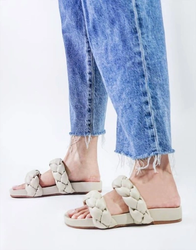 Kaanas Coco Chunky Braided Pool Slide In Off White