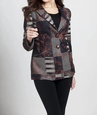 Angel Tapestry Chenille 2-button Cardigan In Black Multi
