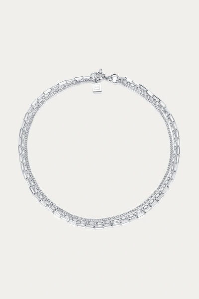F+h Studios Warrant Triple Chain Necklace In Silver