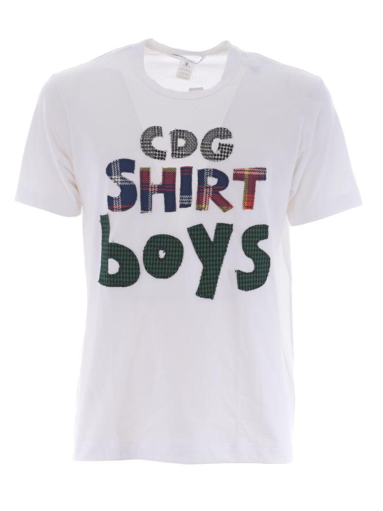 Comme Des Garçons Cdg Shirt Boys White Cotton T-shirt In Bianco | ModeSens