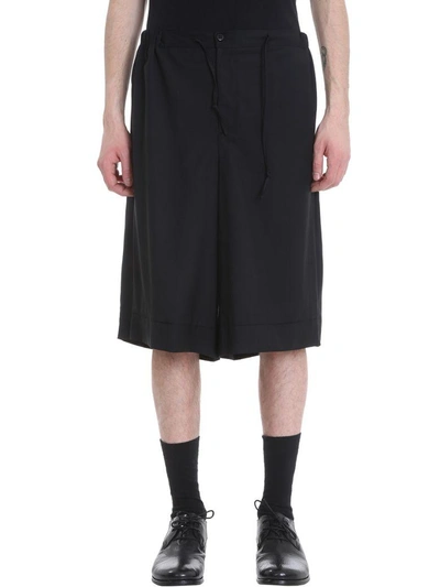 Sartorial Monk Black Wool Shorts
