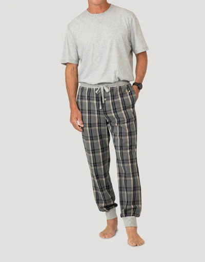 True Grit Men's Alpine Checks Jogger In Charcoal In Pink