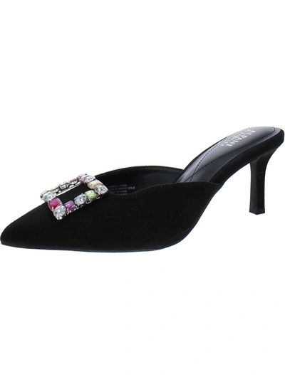 Alfani Selinah Womens Faux Suede Rhinestone Mules In Black