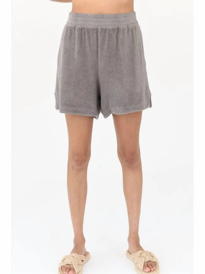 Stateside Sherpa Pull On Shorts In Walnut In Brown