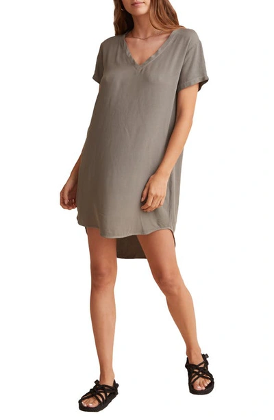 Bella Dahl V-neck T-shirt Dress In Soft Army