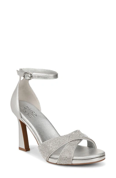 Naturalizer Lizbeth2 Ankle Strap Sandal In Silver Leather