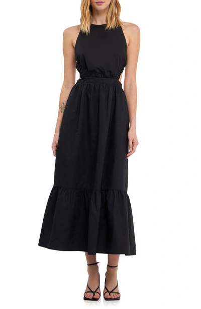 English Factory Open Back Sundress In Black