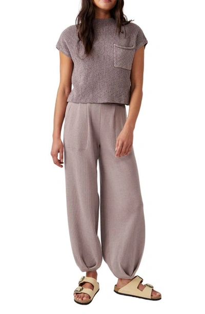 Free People Free-est Freya Short Sleeve Jumper & Pull-on Trousers In Cashmere Combo