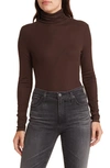 Ag Chels Ribbed Turtleneck Sweater In Bitter Chocolate