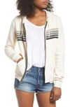 Aviator Nation 5-stripe Zip Hoodie In Vintage White/grey Stripe