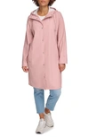 Levi's Water Resistant Hooded Long Rain Jacket In Rosebud