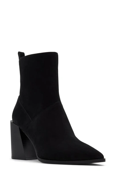 Aldo Bethanny Pointed Toe Block Heel Bootie In Black,black