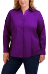 Foxcroft Taylor Long Sleeve Stretch Button-up Shirt In Orchid