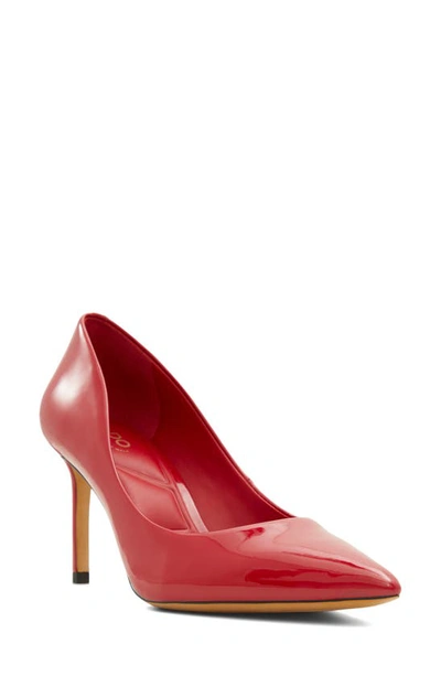 Aldo Stessy Pointed Toe Pump In Red Patent