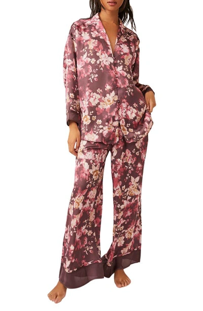 Free People Dreamy Days Mixed Print Pajamas In Vintage Combo