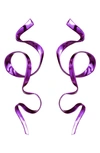 Sterling King Allegro Ribbon Drop Earrings In Violet