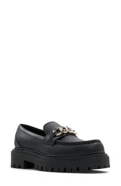 Aldo Brixtonn Platform Loafer In Black Leather